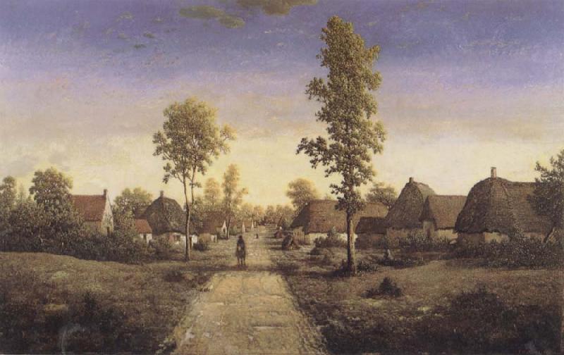 Pierre etienne theodore rousseau The Village of Becquigny oil painting image